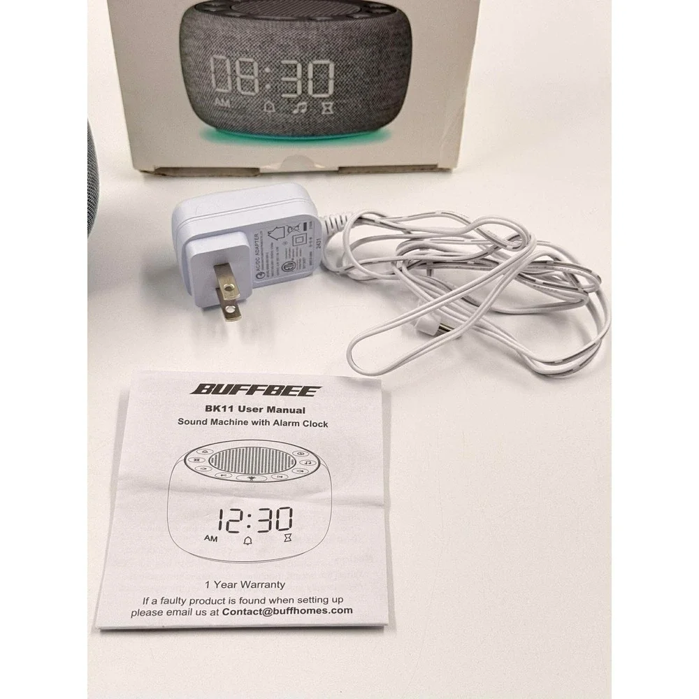 Buffbee Alarm Clock With Sound Machine For Bedroom